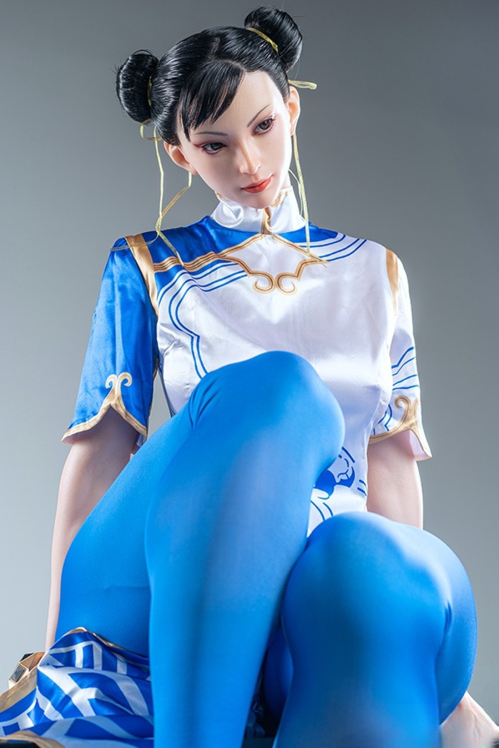 Game Lady 169cm Fカップ 春麗（チュンリー）コスプレ No.33_1ヘッド リアルメイク付き 眉毛とまつ毛植毛あり フルシリコン製ラブドール