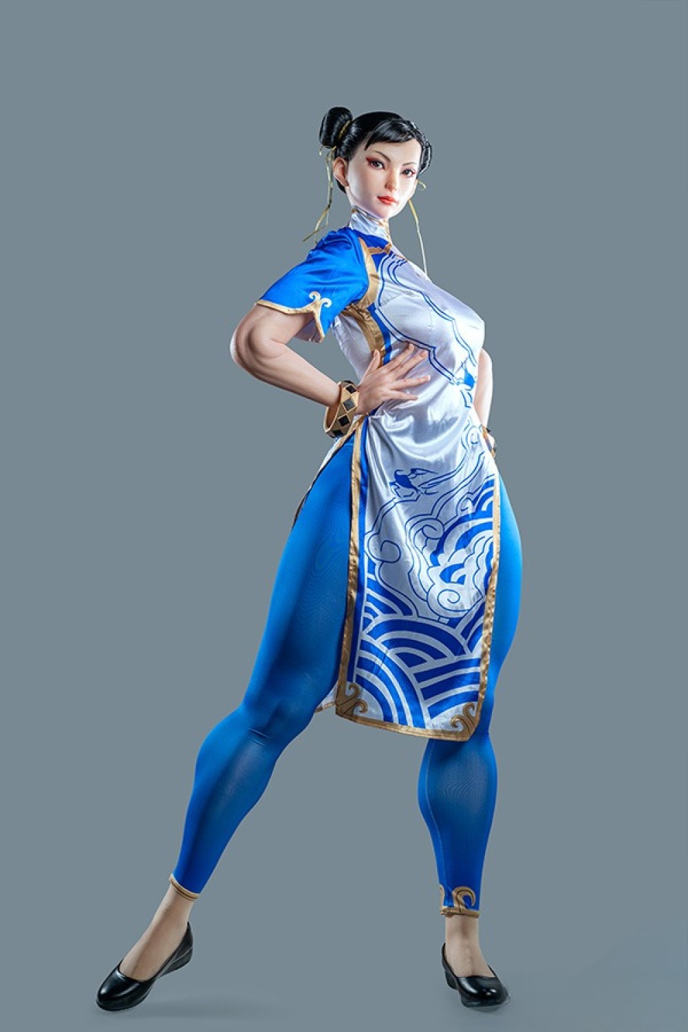 Game Lady 169cm Fカップ 春麗（チュンリー）コスプレ No.33_1ヘッド リアルメイク付き 眉毛とまつ毛植毛あり フルシリコン製ラブドール