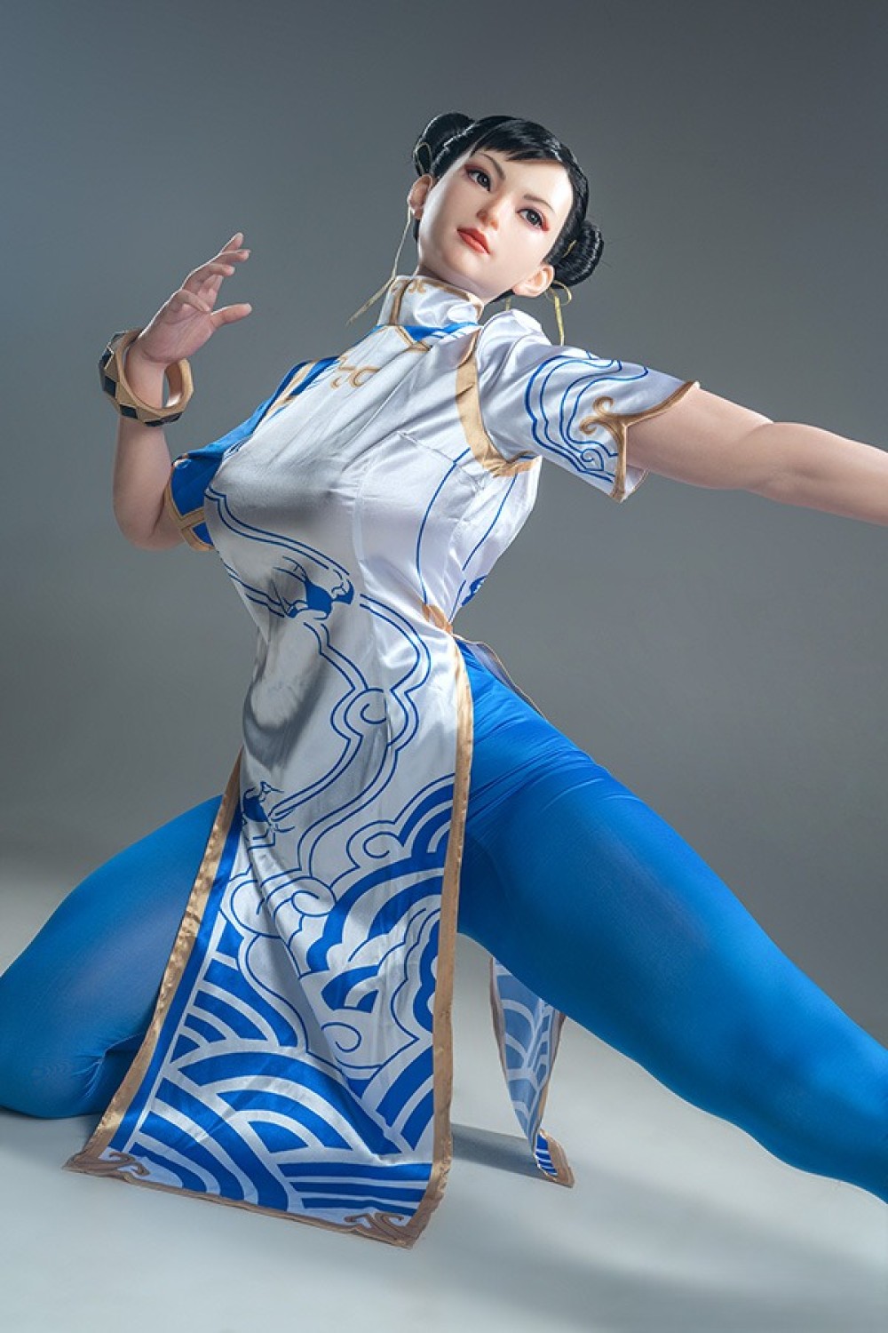 Game Lady 169cm Fカップ 春麗（チュンリー）コスプレ No.33_1ヘッド リアルメイク付き 眉毛とまつ毛植毛あり フルシリコン製ラブドール