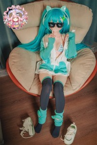 羊角社Doll 155cm AAカップ #初音未来ヘッド デカールメイク ソフト ビニール製ヘッド+S-TPE製ボディラブドール