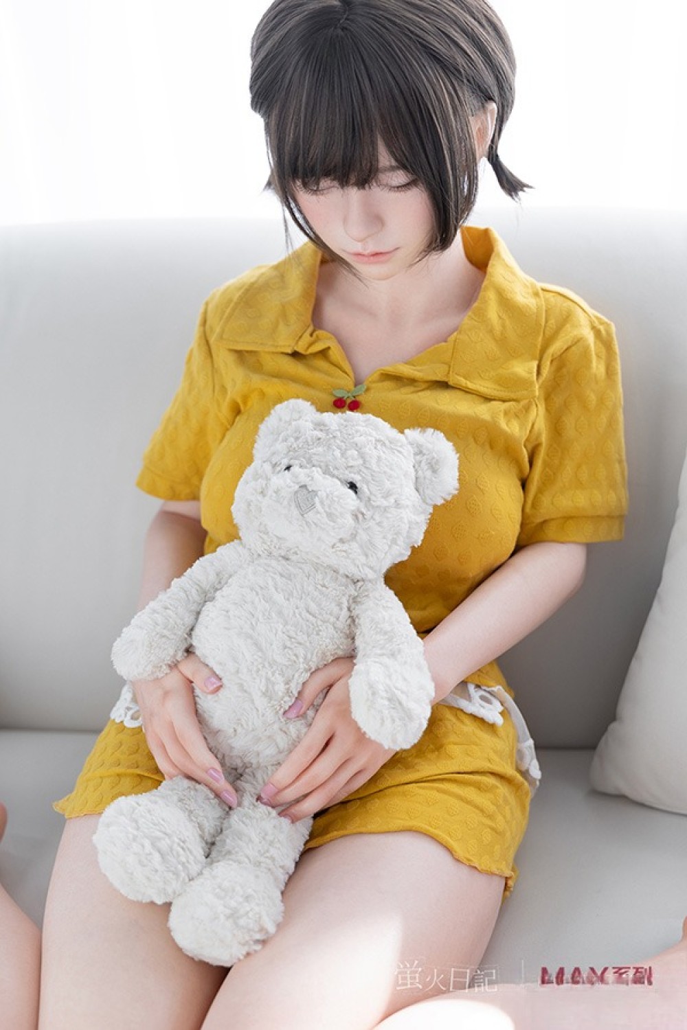蛍火日記 153cm Max Aカップ 瞑り目 琉璃（Liuli）ヘッド メイク① リアル皮膚付き フルシリコン製ラブドール