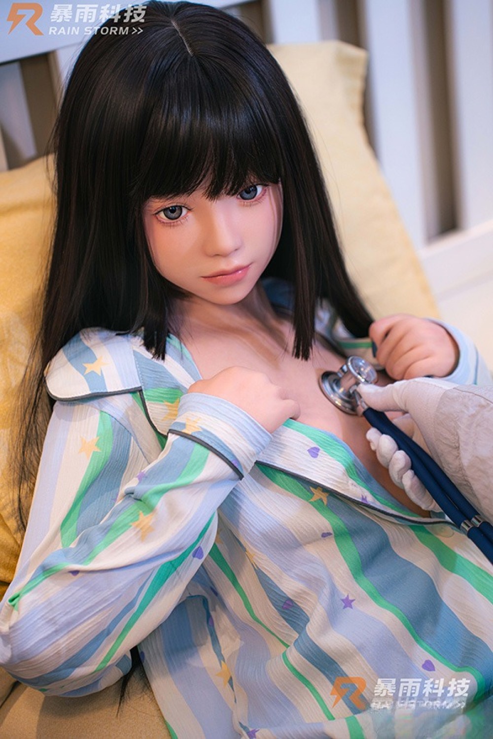 Rainstorm Doll 145cm AAカップ 2番目の猫ヘッド シームレスドール リアル皮膚ボディ フルシリコン製ラブドール