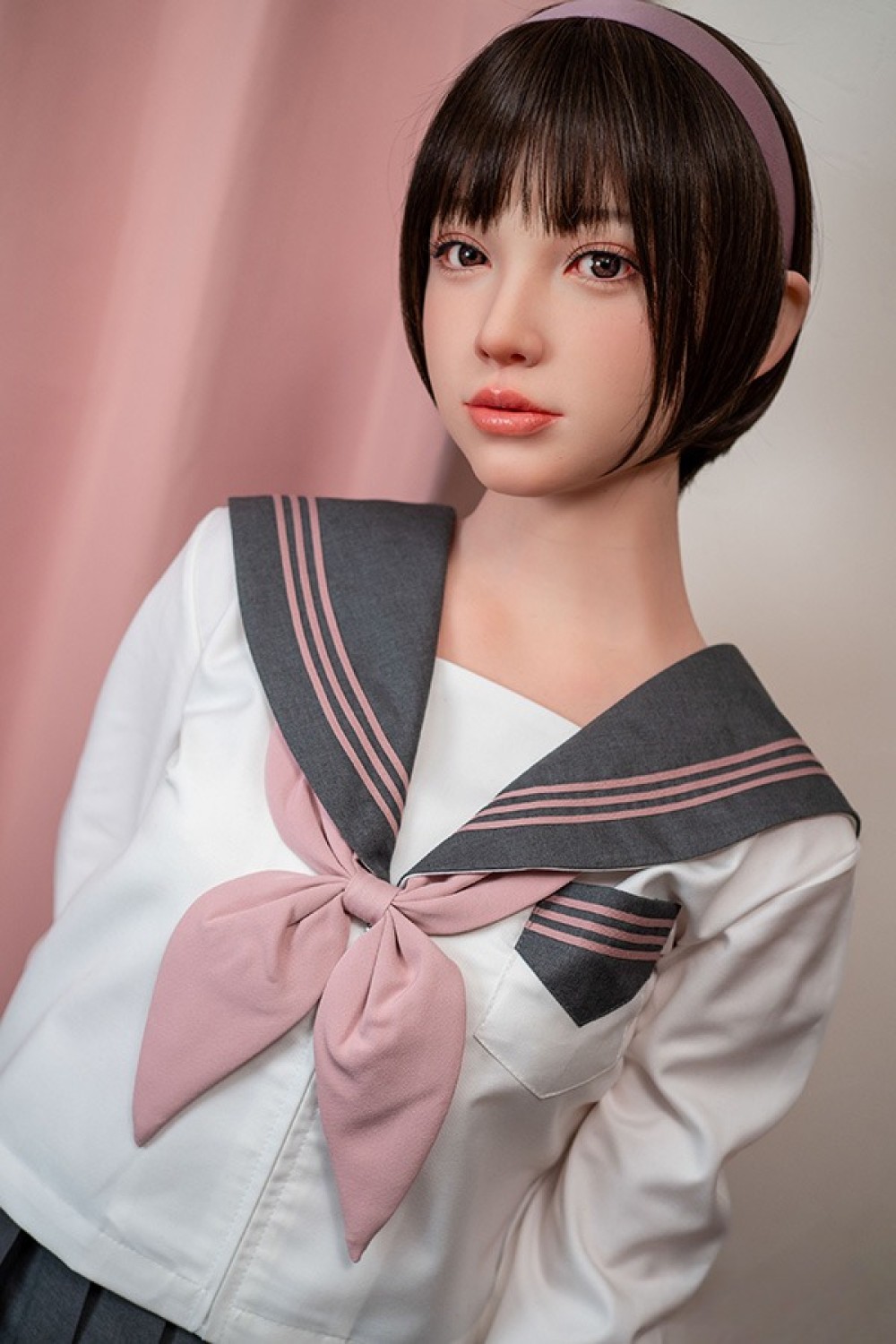 J-cute 153cm Bカップ AGE01咲良（さくら）ヘッド シームレス 口開閉機能+リアル口腔付き フルシリコン製ラブドール