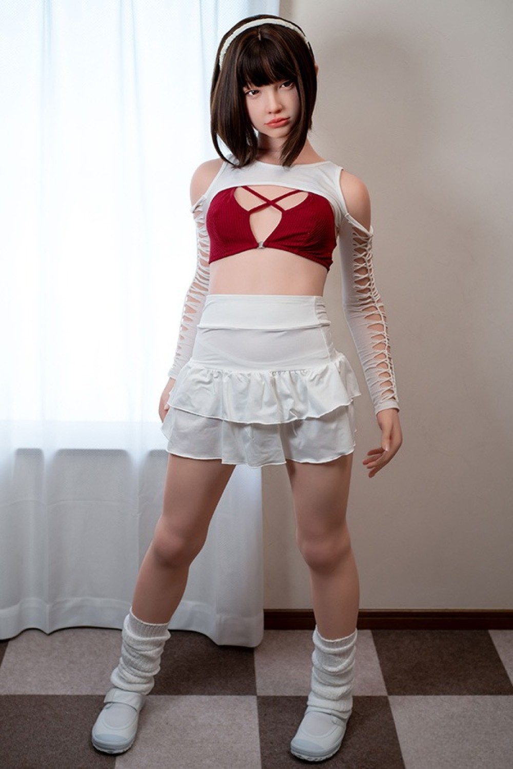 J-cute 153cm Bカップ AGE01咲良（さくら）ヘッド シームレス 口開閉機能+リアル口腔付き フルシリコン製ラブドール