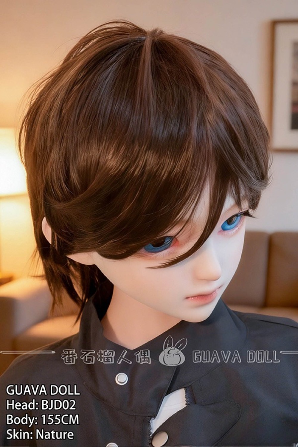 GUAVADOLL 155cm BJD02ヘッド 男性型 ソフトビニール PVC製ヘッド アニメ系ラブドール