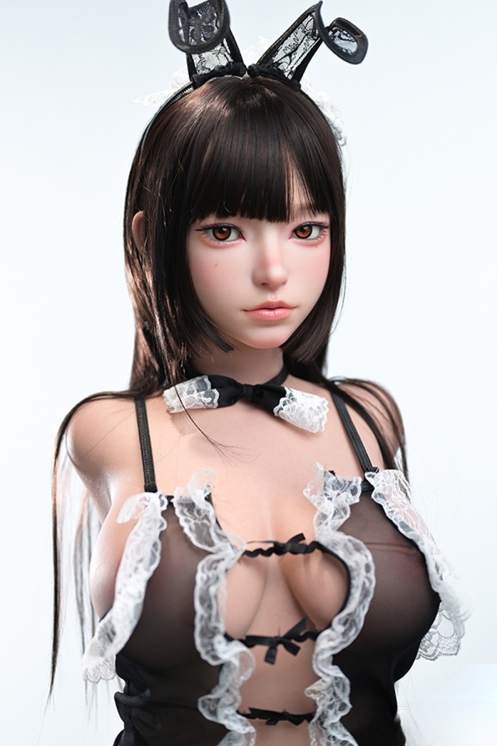 FUDOLL トルソー 腕なし 80cm Eカップ #J051白桃頭部 口開閉機能+リアル口腔付き フルシリコン製ラブドール