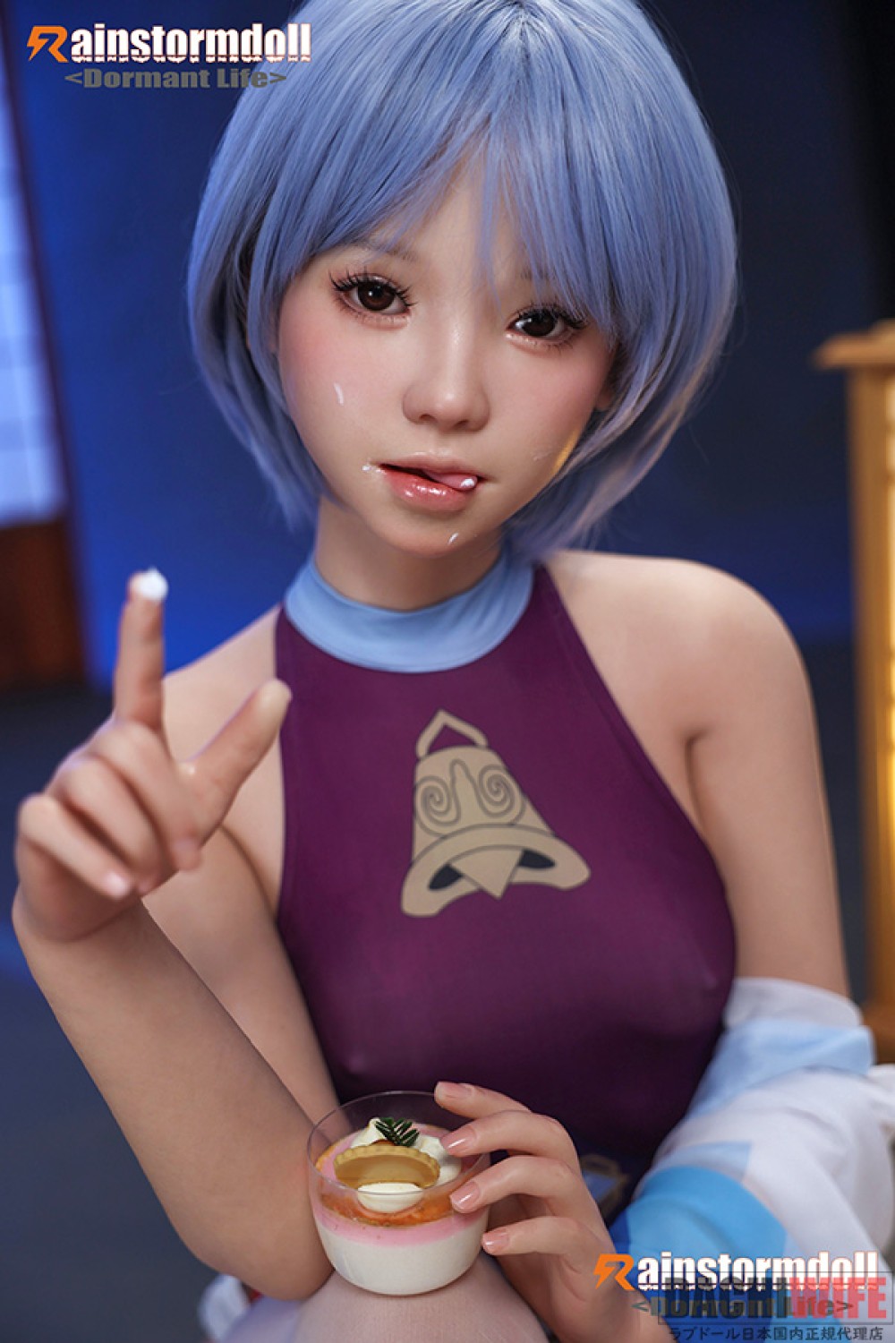 Rainstorm Doll 145cm AAカップ 2番目の猫ヘッド シームレスドール リアル皮膚ボディ フルシリコン製ラブドール