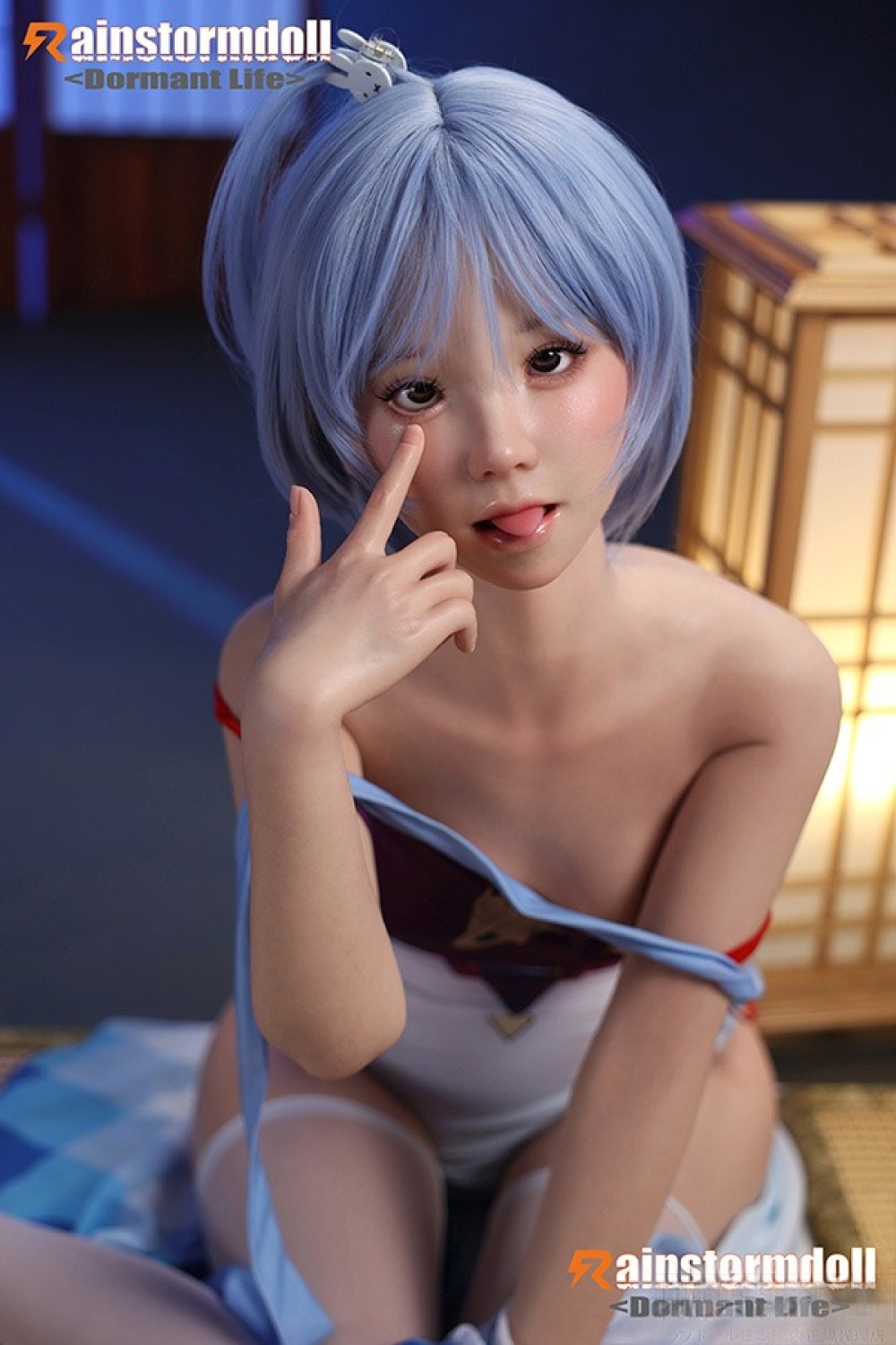 Rainstorm Doll 145cm AAカップ 2番目の猫ヘッド シームレスドール リアル皮膚ボディ フルシリコン製ラブドール