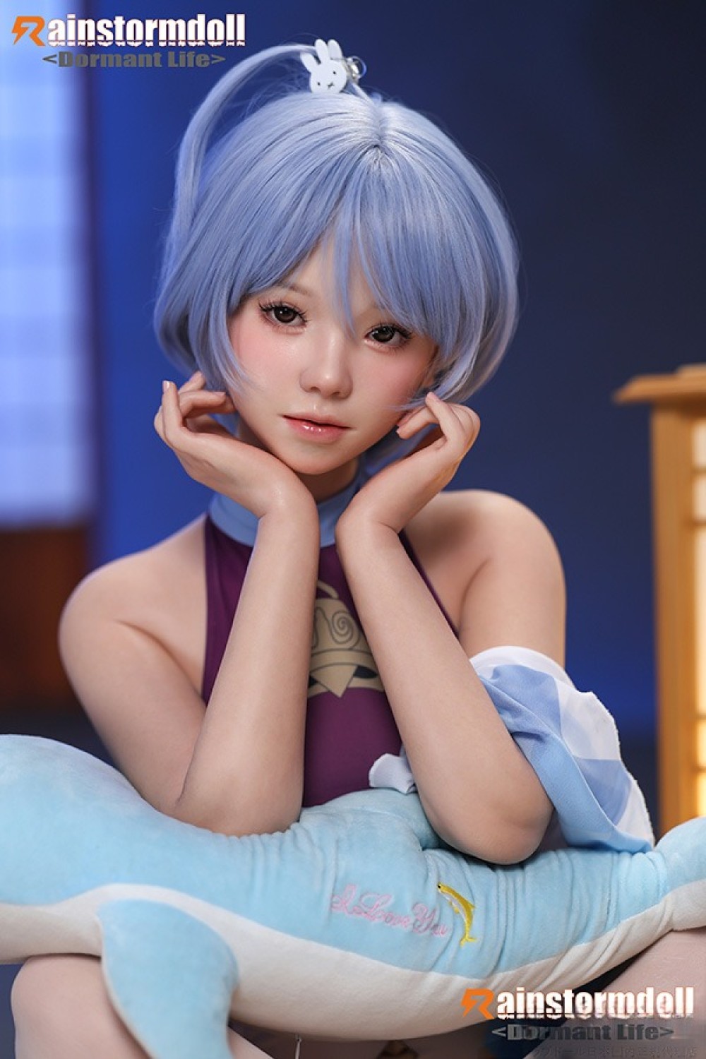 Rainstorm Doll 145cm AAカップ 2番目の猫ヘッド シームレスドール リアル皮膚ボディ フルシリコン製ラブドール