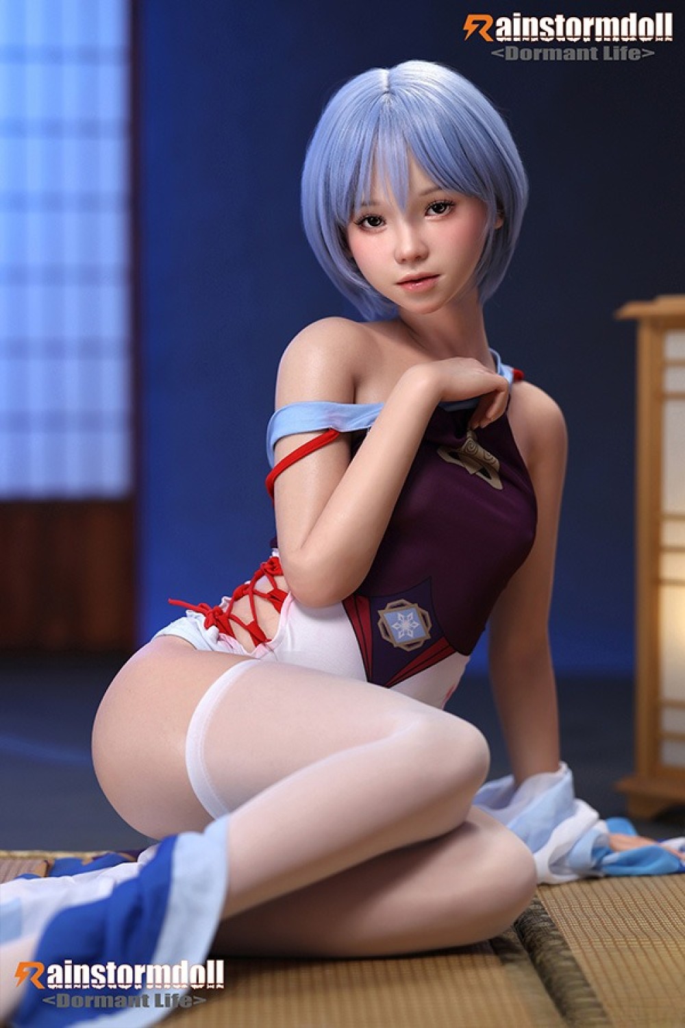 Rainstorm Doll 145cm AAカップ 2番目の猫ヘッド シームレスドール リアル皮膚ボディ フルシリコン製ラブドール