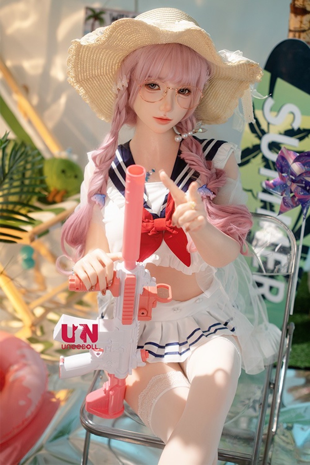 Uneedoll 155cm Cカップ 胧月ヘッド メイク③ 口開閉+口腔模擬付き フルシリコン製ラブドール