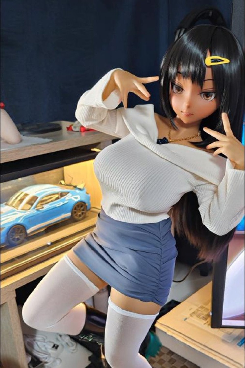 【即納・国内発送・送料無料】Mini Doll ミニドール セックス可能 60cm巨乳 黑大凤ヘッド ソフトビニール製ヘッド+シリコン製ボディ