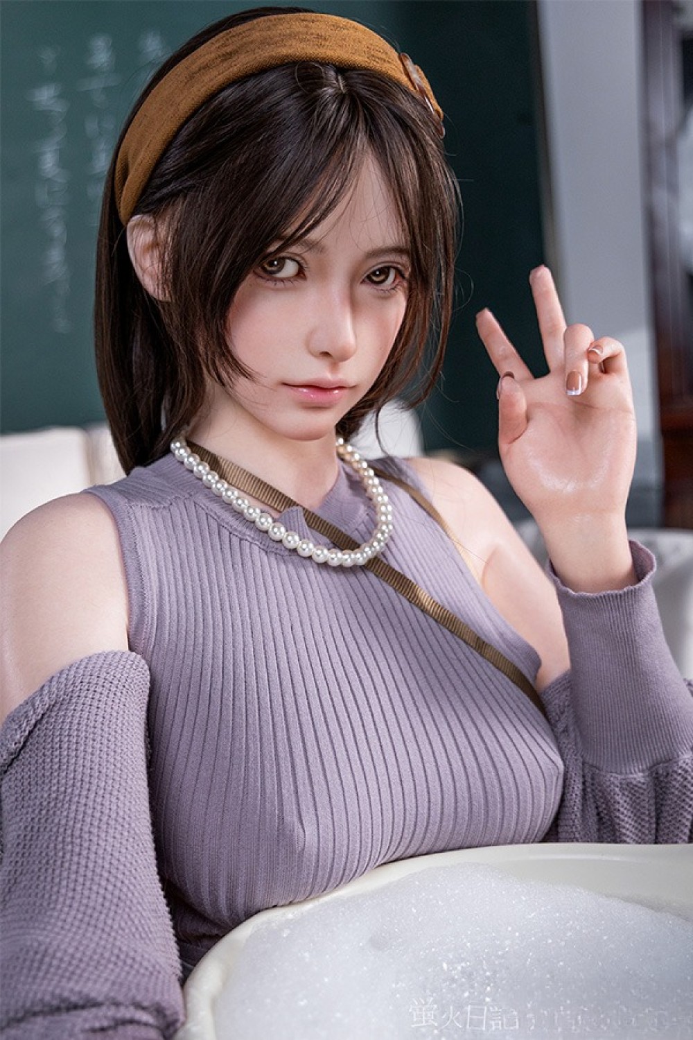 蛍火日記 165cm Max Cカップ 晴子（Qingzi）メイク②ヘッド リアル皮膚付き フルシリコン製ラブドール