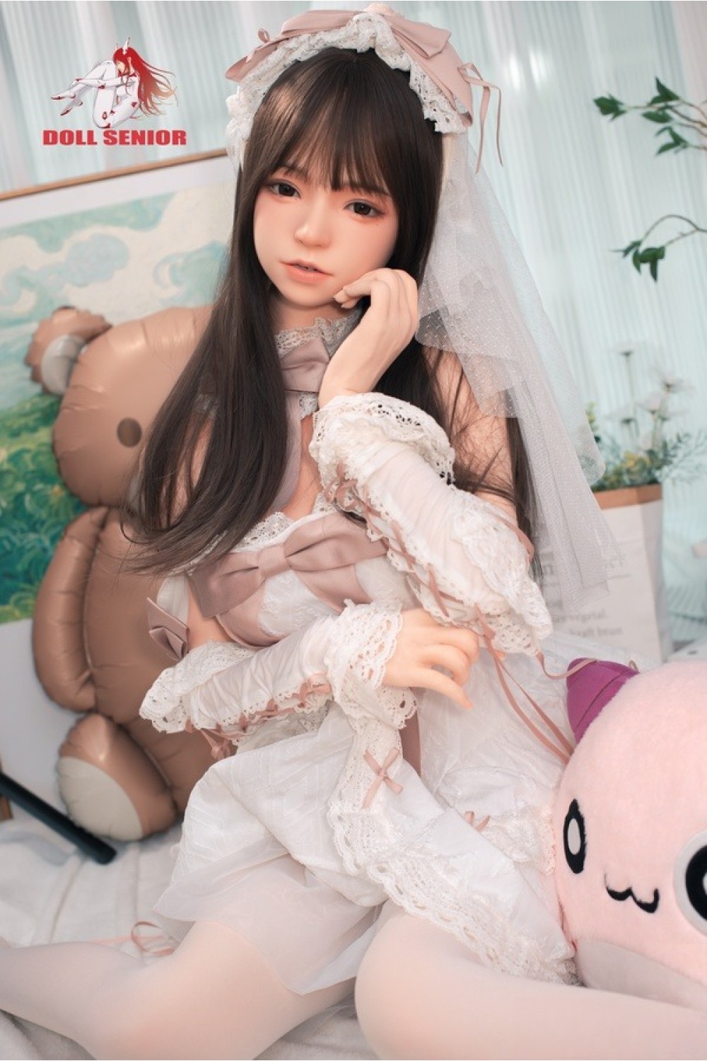 Doll Senior 148cm Cカップ #美咲(meixiao) 軟性シリコンヘッド オーラル機能+口開閉機能あり+模擬口腔付き 掲載画像はフルシリコン製ラブドール