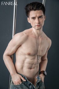 FANREAL 173cm 35Kg Henryヘッド 男性ドール 一体式ペニス 筋肉タイプ 掲載画像は硬めシリコンヘッド リアルメイク付き フルシリコン製ラブドール