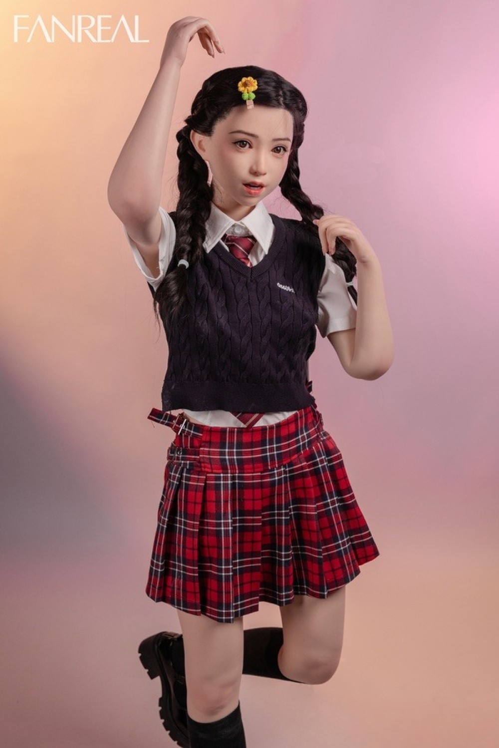 FANREAL 153cm Bカップ F9-茉（Mo）掲載画像は口開閉機能付き リアルメイク付き フルシリコン製ラブドール
