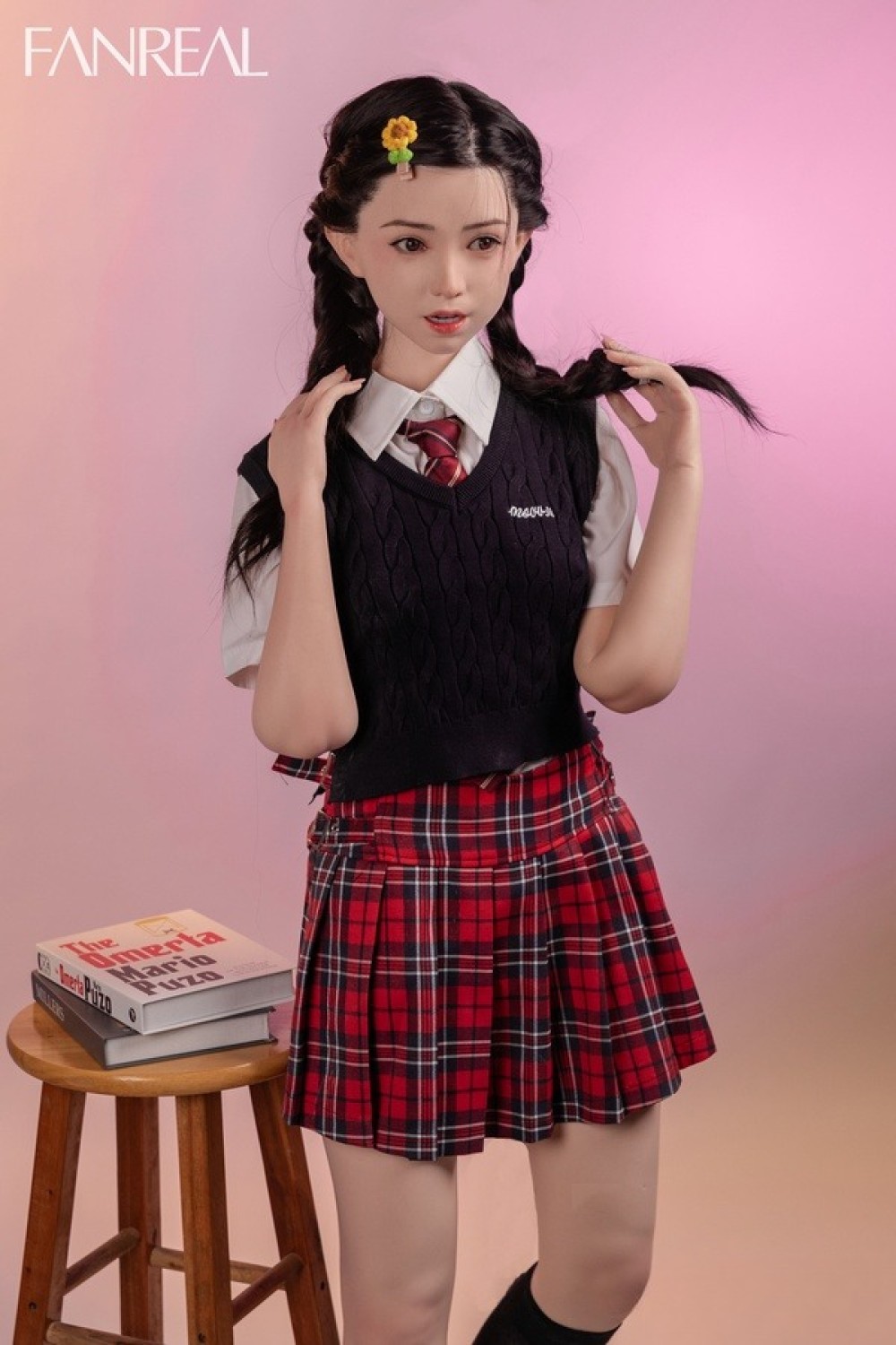 FANREAL 153cm Bカップ F9-茉（Mo）掲載画像は口開閉機能付き リアルメイク付き フルシリコン製ラブドール