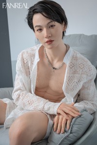 FANREAL 173cm 35Kg Kevinヘッド 男性ドール 一体式ペニス 筋肉タイプ 掲載画像は硬めシリコンヘッド リアルメイク付き フルシリコン製ラブドール