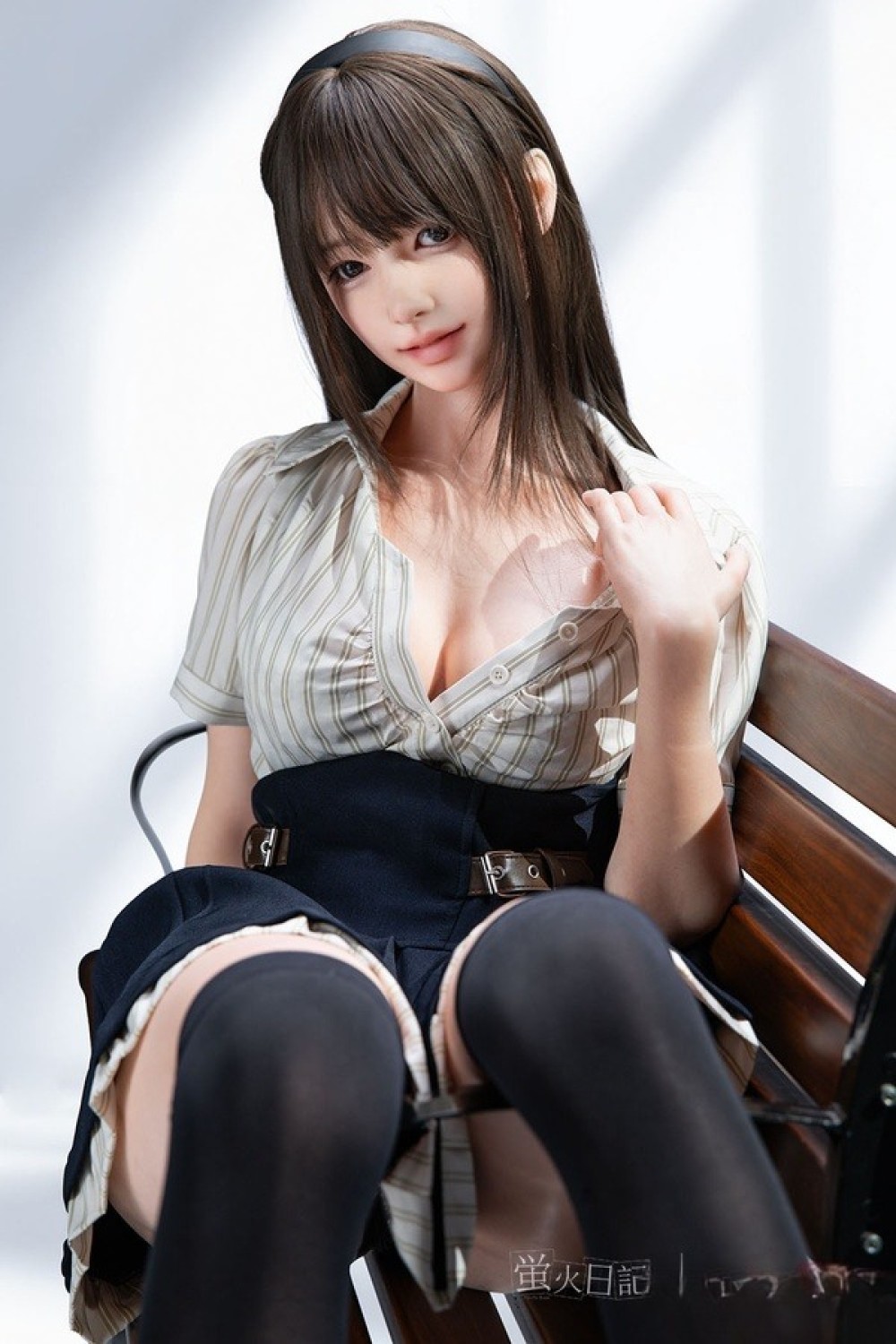 蛍火日記 165cm Max Cカップ 三目（Sanmu）メイク①ヘッド リアル皮膚付き フルシリコン製ラブドール