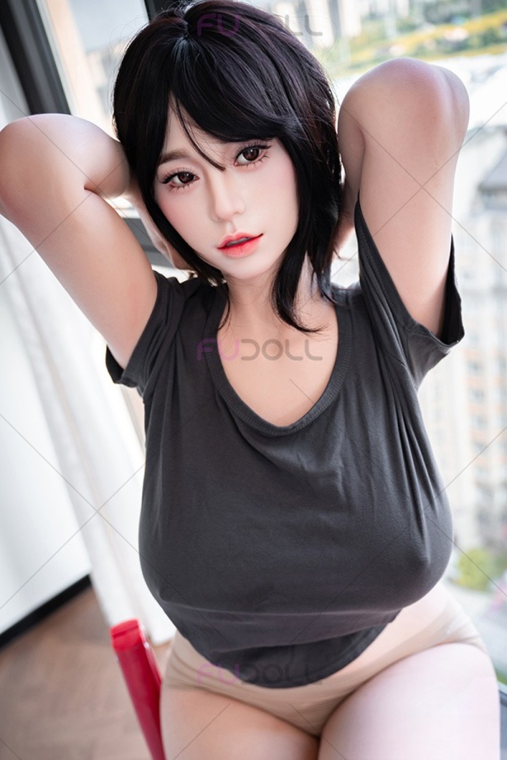 FUDOLL 168cm Jカップ #覃星苒頭部 リアル皮膚メイク付き 口開閉機能+リアル口腔付き フルシリコン製ラブドール
