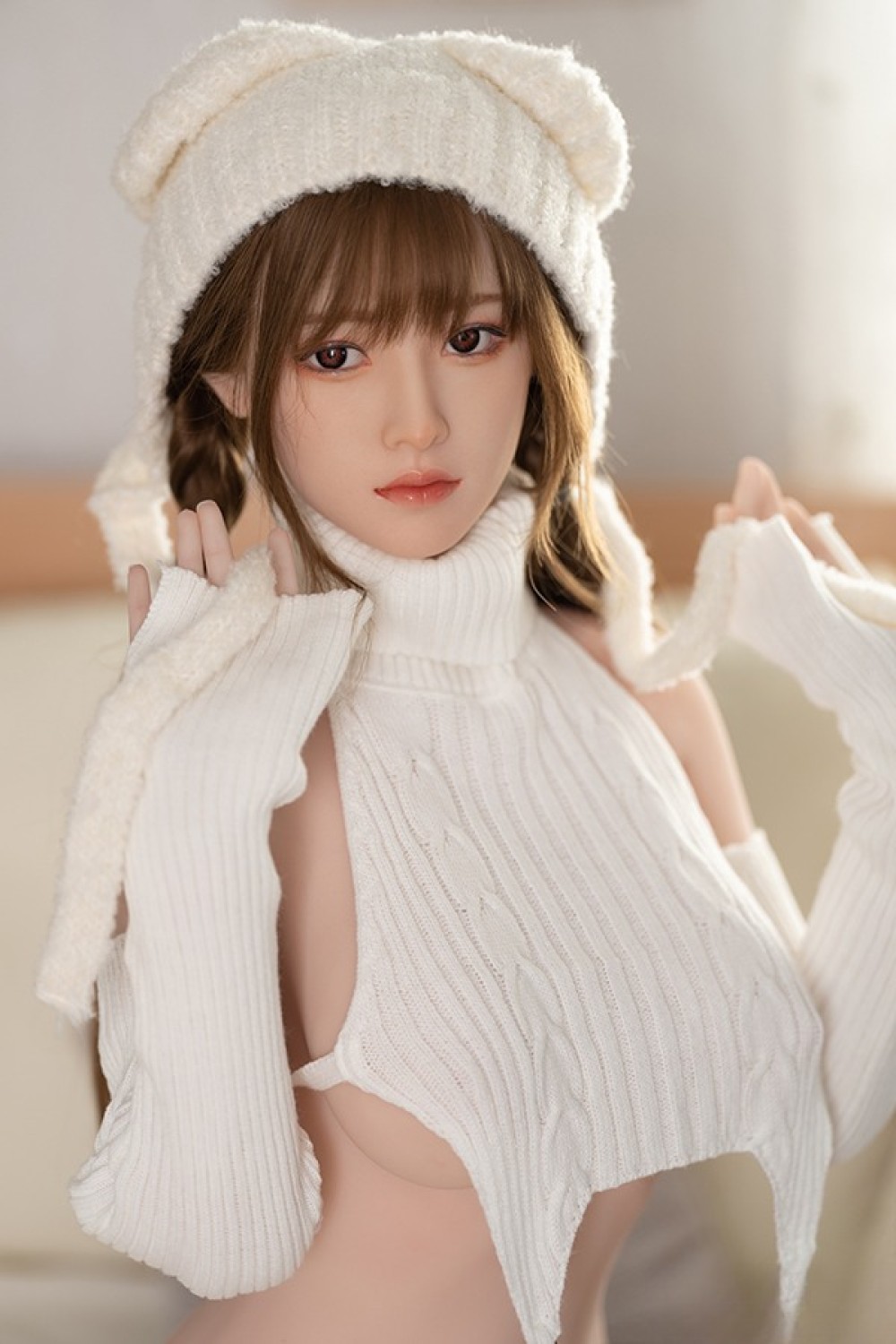 Top Sino 170cm Bカップ T35米栗 Mili 髪の毛植毛選択可 掲載画像はアートワークカスタム版+RRSメイクボディ フルシリコン製ラブドール