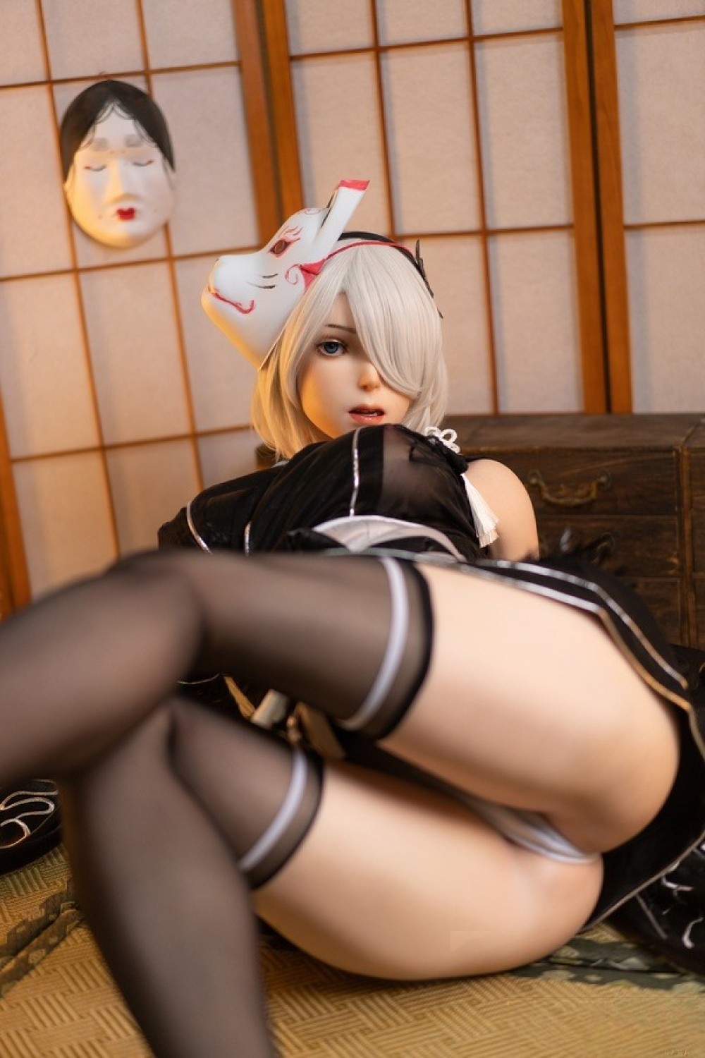 Game Lady 171cm Gカップ YoRHa No.24ヘッド 口開閉機能付き リアルメイク付き 眉毛とまつ毛植毛あり フルシリコン製ラブドール