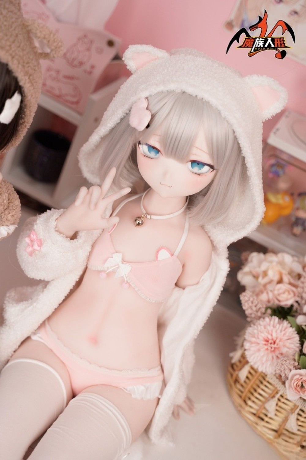MOZU Doll【SSR級】1/2ドール 二分 85cm バスト小（バスト大のみ生産可） 玲芽（Suzume）ちゃん 6kg ソフトビニール製頭部 TPE製ボディ 肌色＆眼球色＆メイク＆ウィッグ＆衣装は宣材写真と同じ 小型で軽量化で収納しやい 使いやすい