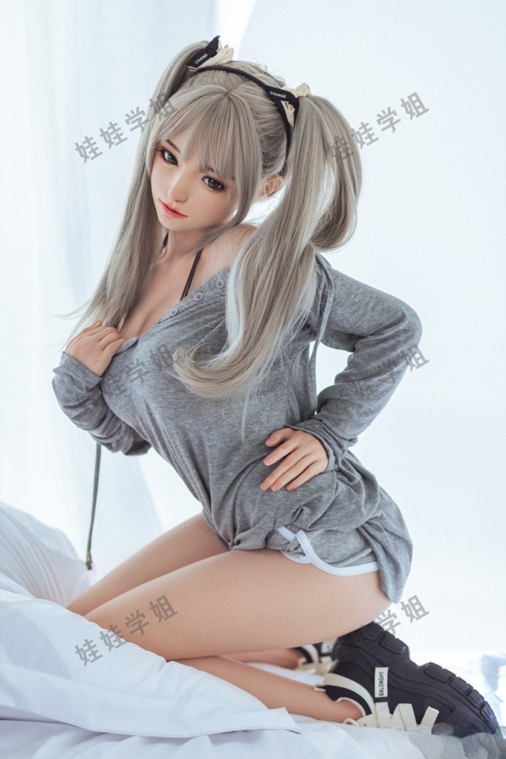 Doll Senior 148cm Cカップ 萌音 軟性シリコンヘッド オーラル機能+口開閉機能あり+模擬口腔付き 掲載画像はフルシリコン製ラブドール