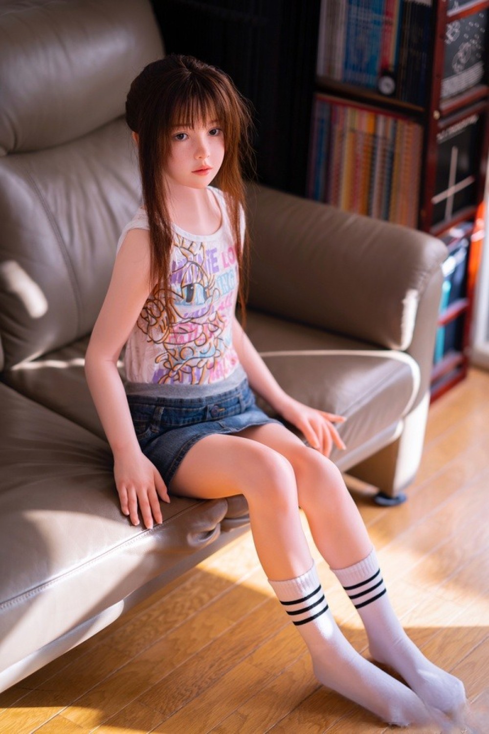WAXDOLL 142cm 貧乳 GD06ヘッド リアルメイク付き フルシリコン製ラブドール