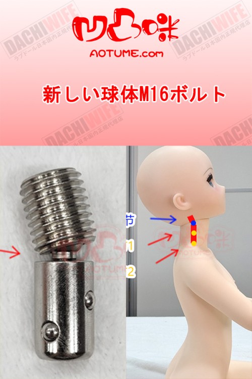 【即納・国内在庫品・送料無料】新しい球型M16ジョイント 凹凸咪 Aotume工場採用品