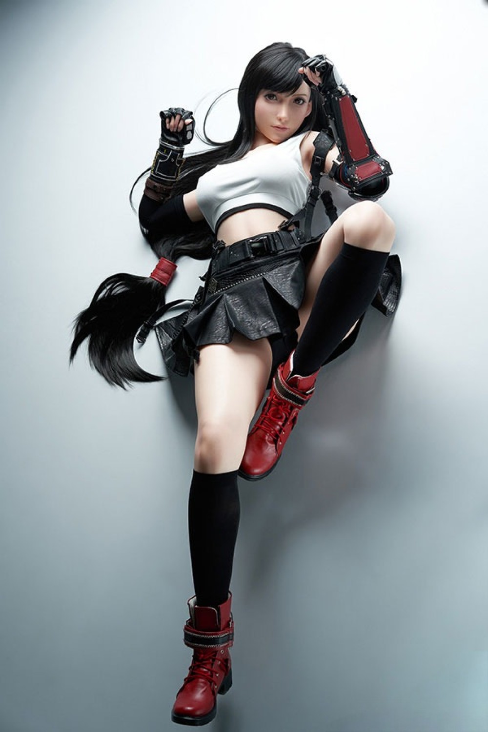 Game Lady 167cm Dカップ ティファ Tifa No.3ヘッド 掲載画像は硬めシリコン材ヘッド リアルメイク付き 眉毛とまつ毛植毛あり フルシリコン製ラブドール
