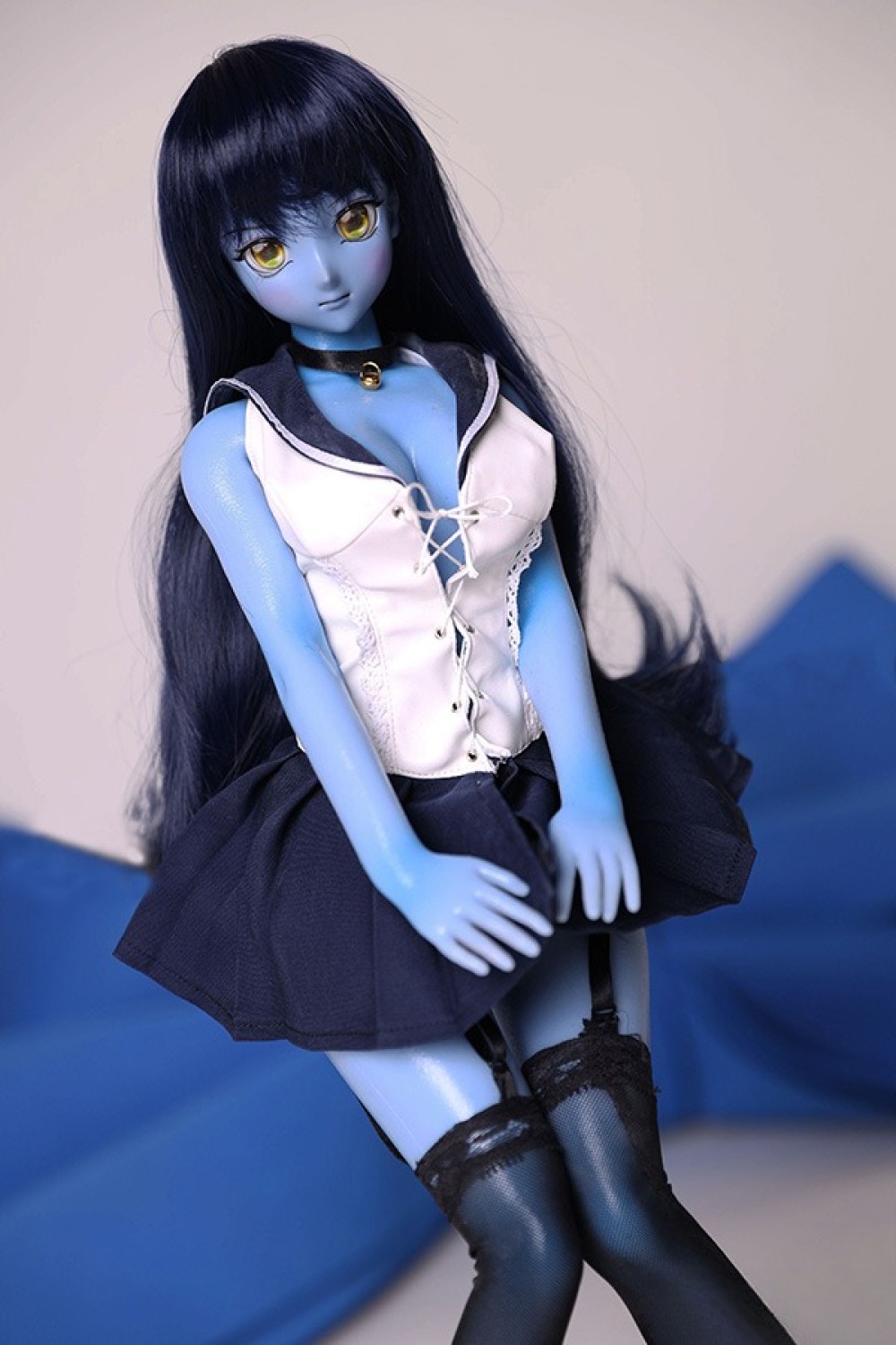 Mini Doll 60cm普通乳 シリコン製 ブルー肌色 身長選択可能 セックス可能 収納が便利 ミニドール