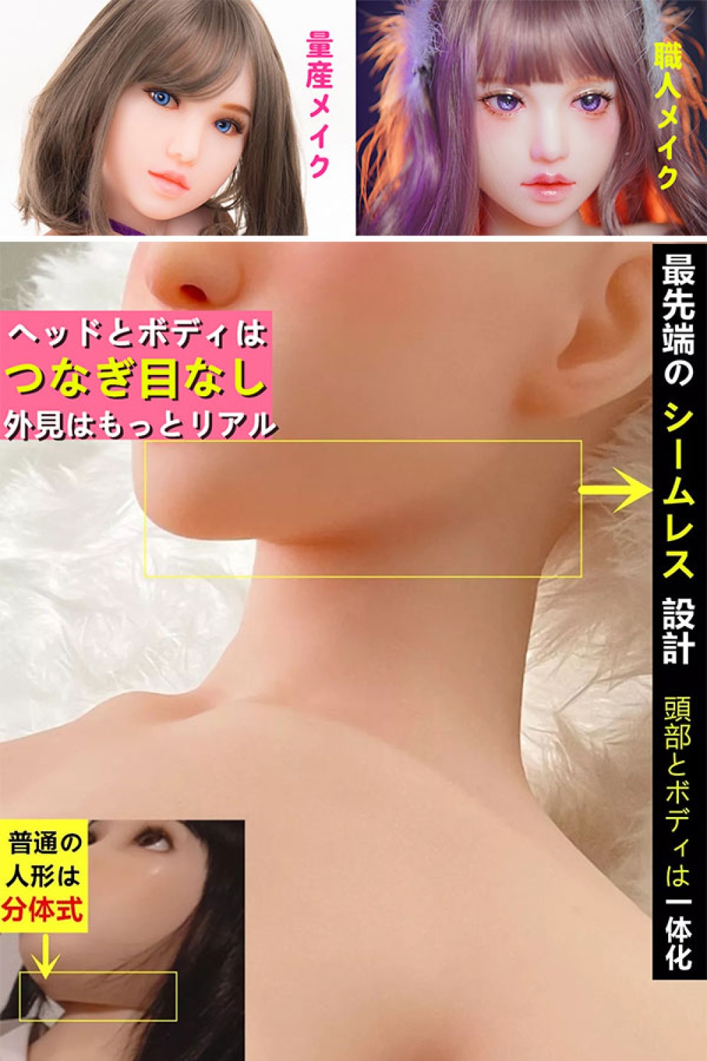Real Girlシームレス高級版 145cm Gカップ 菜々子ちゃん EVO骨格付き 宣材写真のヘッドは職人メイク TPE製ラブドール