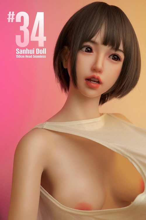 Sanhui Doll 150cm Bカップ #34ヘッド シームレス お口開閉機能選択可 フルシリコン製ラブドール