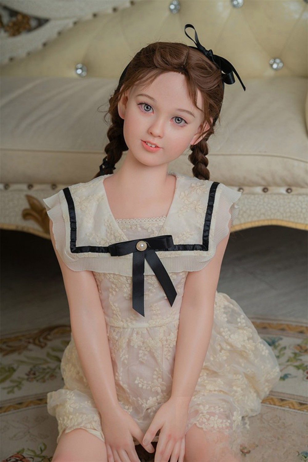 WAXDOLL 120cm バスト平 #G34ヘッド歯付き リアルメイク付き フルシリコン製ラブドール
