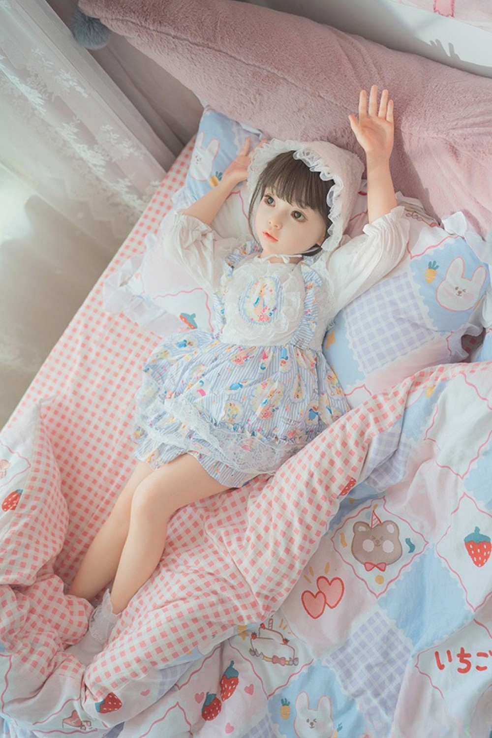 WAXDOLL 110cm バスト平 #G58ヘッド リアルメイク付き フルシリコン製ラブドール